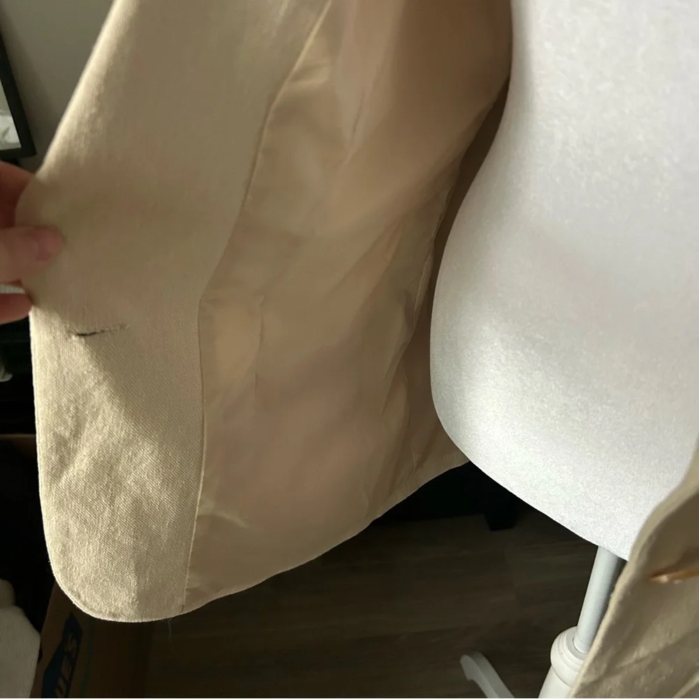 Vintage Silk/Linen Cream Blazer - Picture 5 of 8